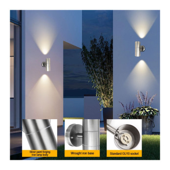 Extrastar Outdoor Up & Down Double Wall Light Steel