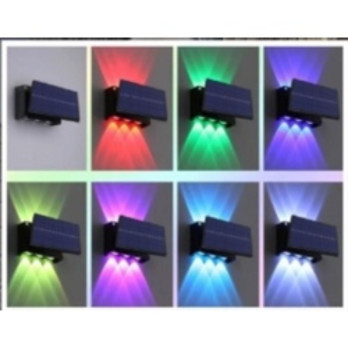 Extrastar LED Solar 4 Way Wall Lamp - IP44 waterproof RGB multi-colour