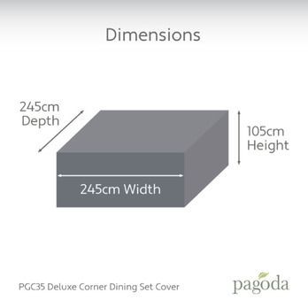 Pagoda Deluxe Corner Dining Set Cover 245 x 245 x 105cm - UV30 Protection - Inner PVC coating