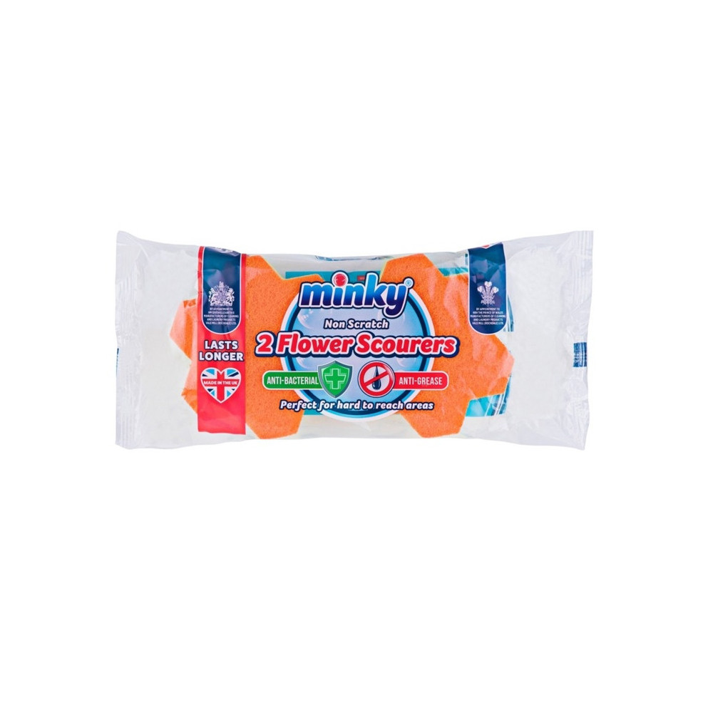 Minky Anti-Bac Antigrease Scourers Flower Pack 2