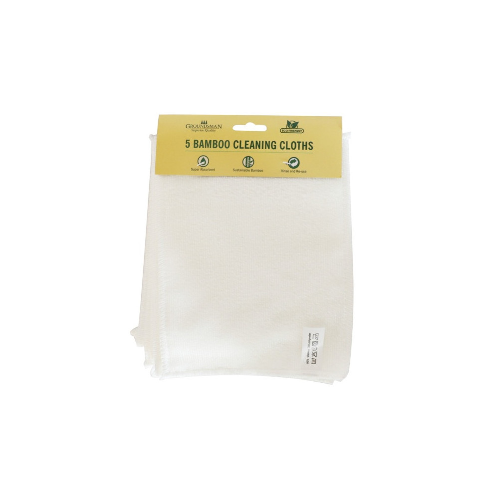 Groundsman Bamboo Cleaning Cloths 23 x 18cm Pack 5