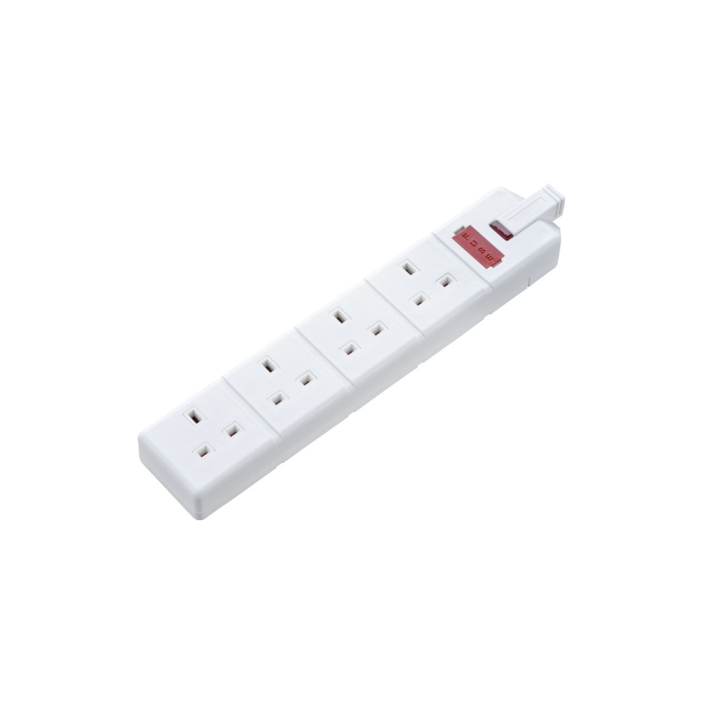 Masterplug 4 Socket 13 Amp Heavy Duty Trailing Socket White | Scoopton