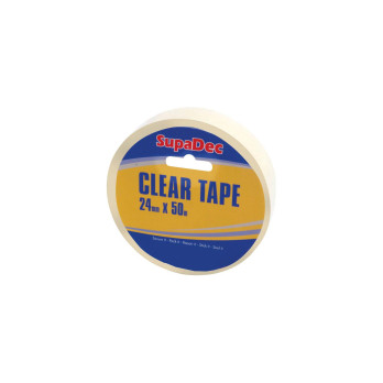 SupaDec Clear Tape Single Roll 24mm x 50m