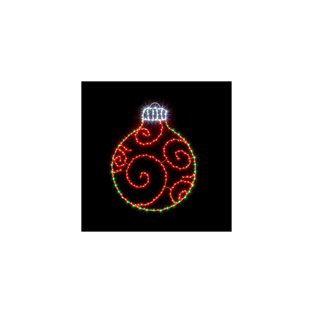 Premier Twinkling FlexiBrights Bauble 245 LEDs 78x59 Red/ Gold