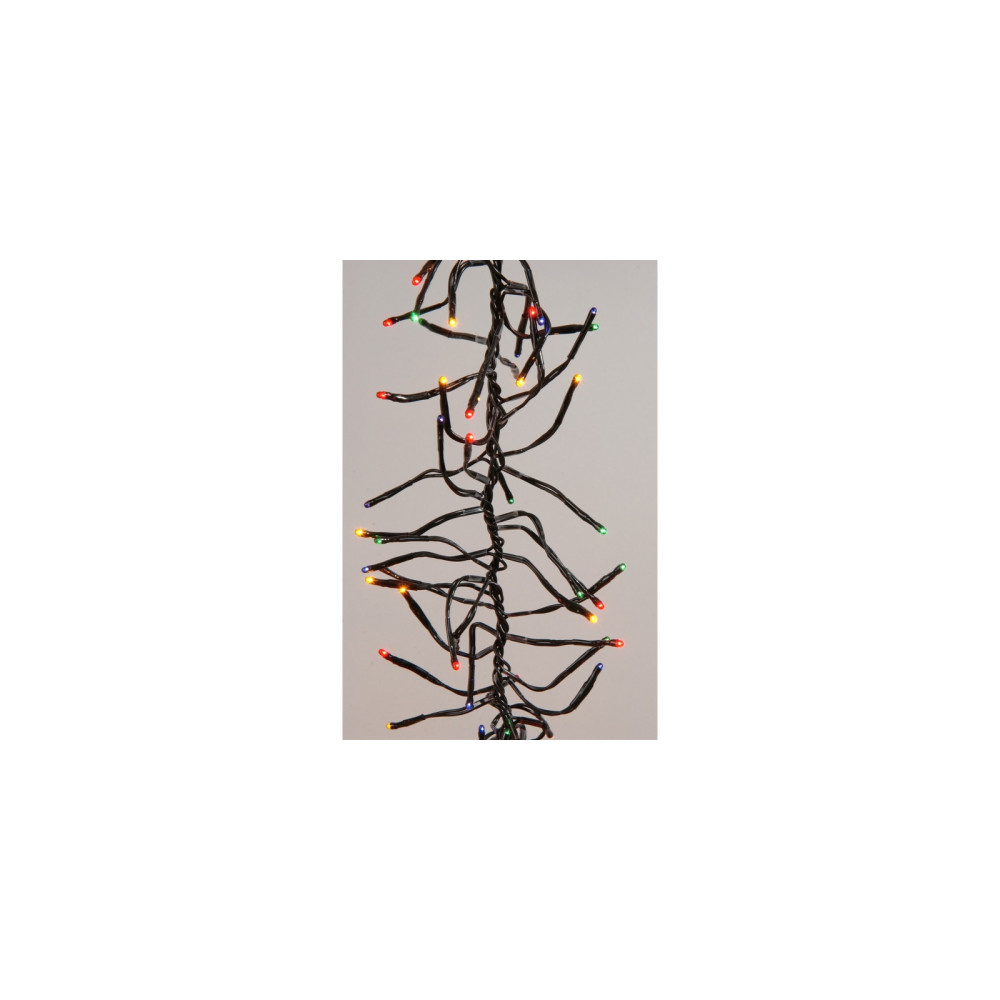 Kaemingk Twinkle Cluster Lights 13.5m Black Cable With Multi Coloured Bulbs