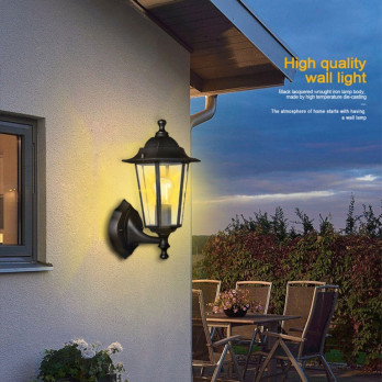 Extrastar Outdoor Vintage Wall Light W/E27 L/H Black