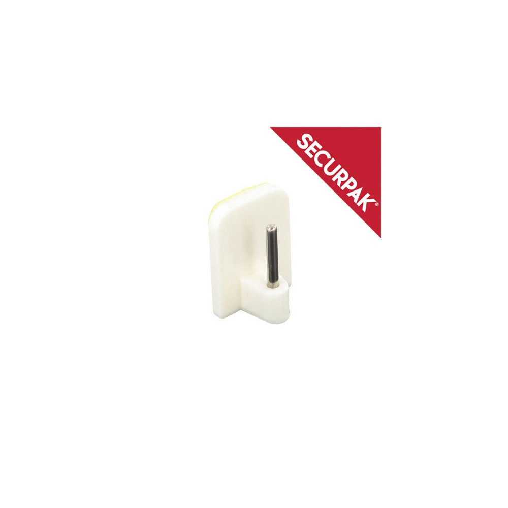 Securpak Self Adhesive Curtain Rod Hook White Pack 2