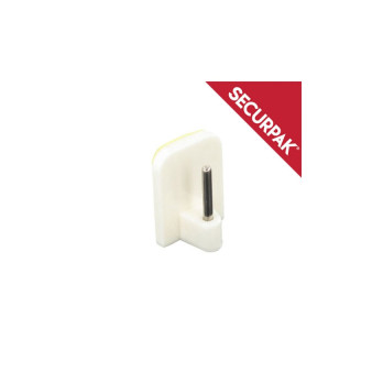 Securpak Self Adhesive Curtain Rod Hook White Pack 2