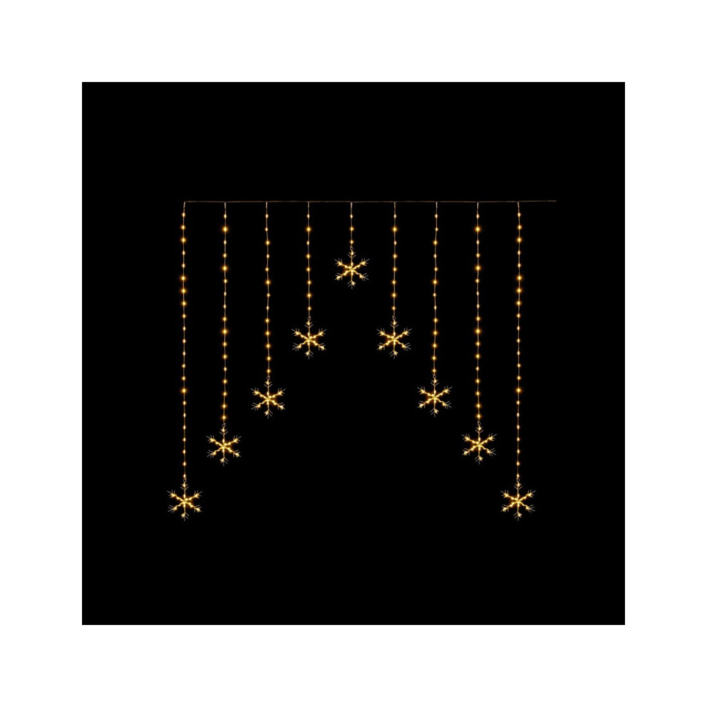 Premier FlexiBrights Snowflake V Curtain With 267 LEDs Warm White 1.2m