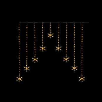 Premier FlexiBrights Snowflake V Curtain With 267 LEDs Warm White 1.2m