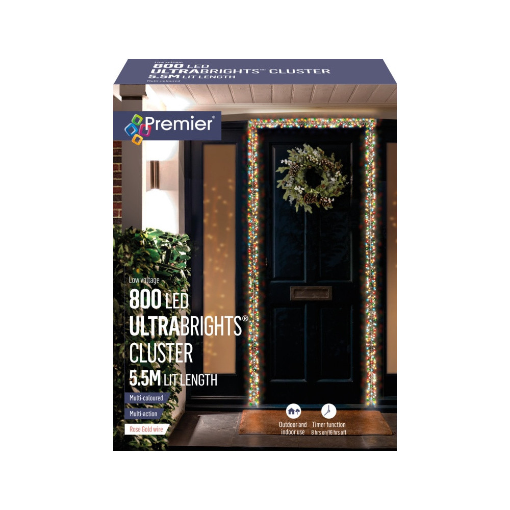Premier 800 LED Rose Gold Ultra Bright Cluster 5.5m