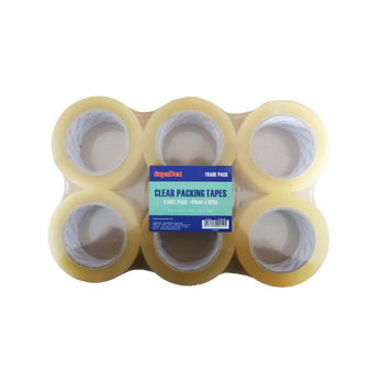 SupaDec Clear Tape 48mm x 132m Pack 6
