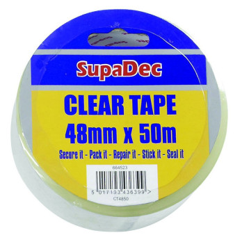 SupaDec Clear Tape Single Roll 48mm x 50m