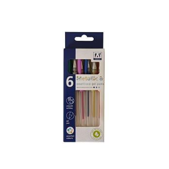 A Star Metallic & Pearlised Gel Pens - Pack of 6