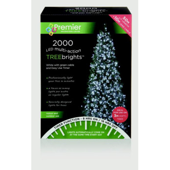 Premier 2000 LED Multi Action Treebrights With Timer White/Green