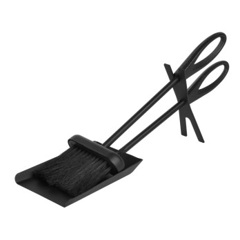 Hearth & Home Fireside Dustpan And Brush Set Black 15" - Looped handle design