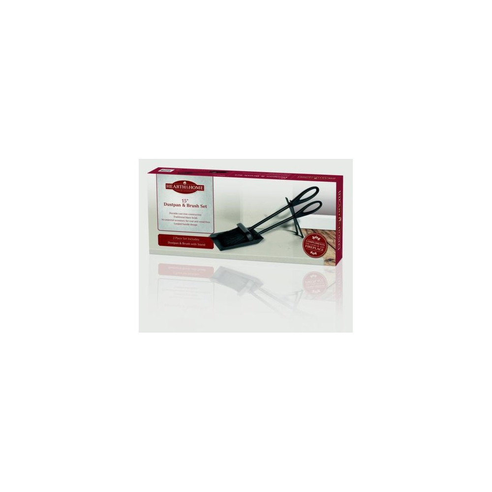 Hearth & Home Fireside Dustpan And Brush Set Black 15" - Looped handle design