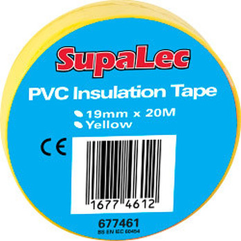 Securlec PVC Insulation Tape Pack 10 Yellow 20m