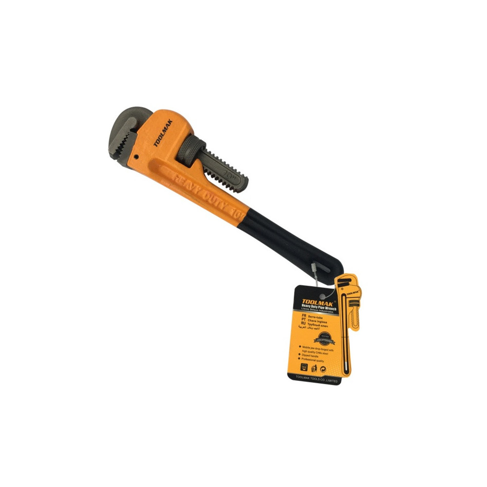 Toolmak Heavy Duty Pipe Wrench 10" - Strong Clamping Effect