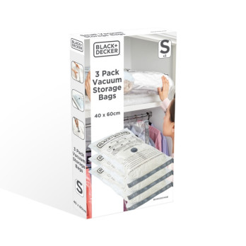 Black & Decker Vacuum Storage Bags Small 3 Pack - Pull Zip Lock & Waterproof