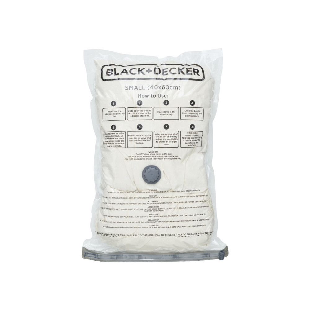 Black & Decker Vacuum Storage Bags Small 3 Pack - Pull Zip Lock & Waterproof