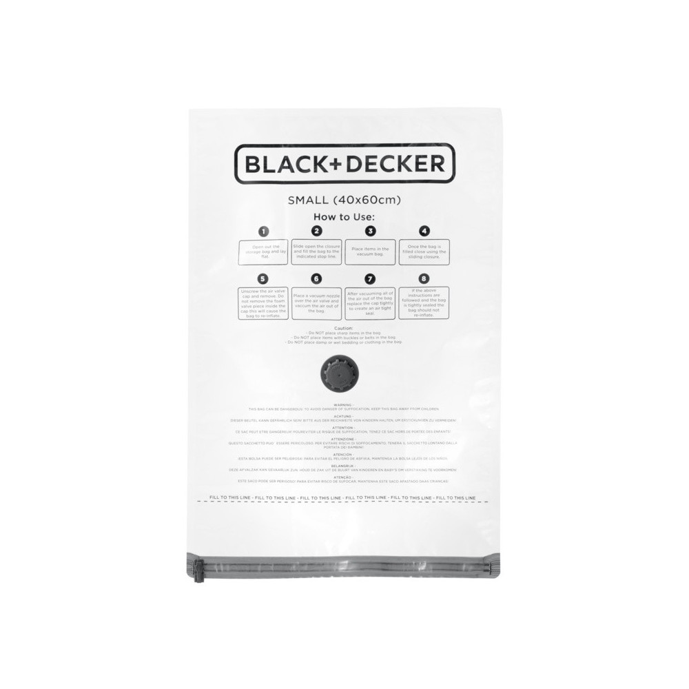 Black & Decker Vacuum Storage Bags Small 3 Pack - Pull Zip Lock & Waterproof