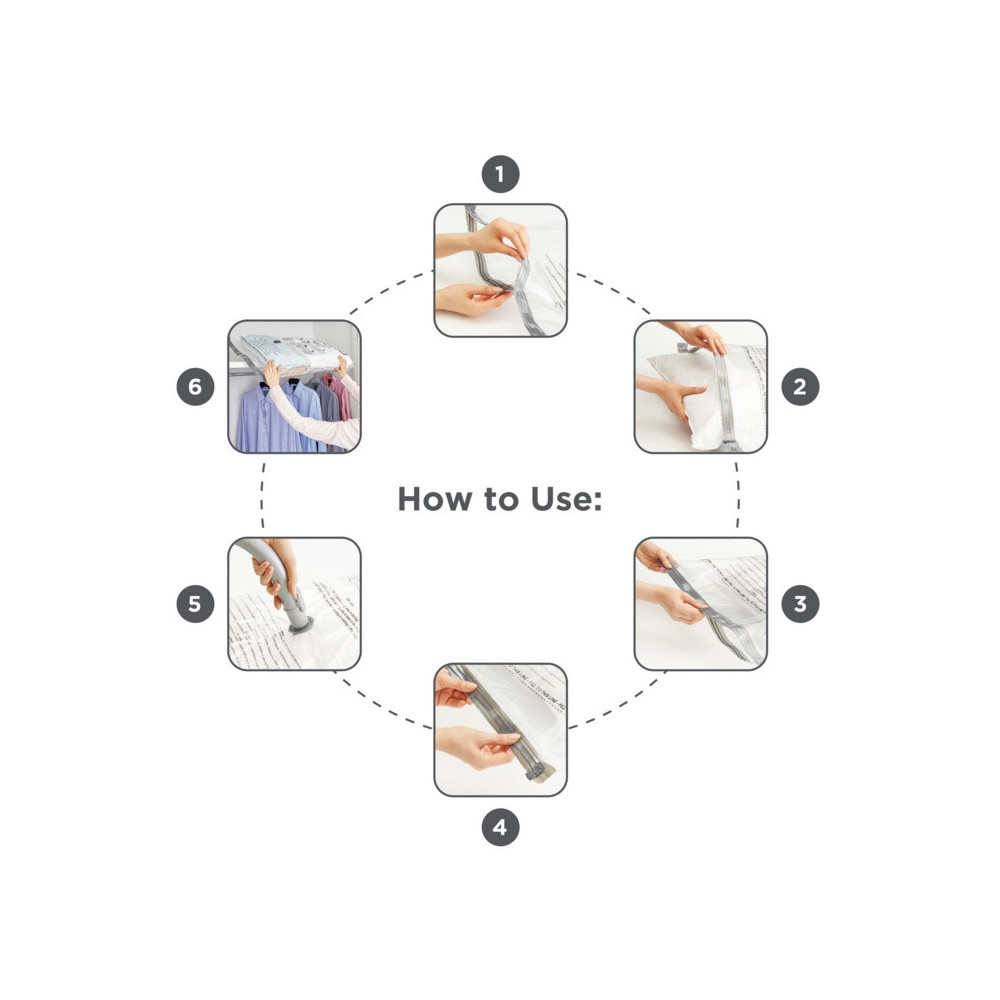 Black & Decker Vacuum Storage Bags Small 3 Pack - Pull Zip Lock & Waterproof