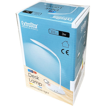 Extrastar Rechargable Dimmable Desk Lamp With USB 3w White
