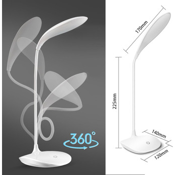 Extrastar Rechargable Dimmable Desk Lamp With USB 3w White