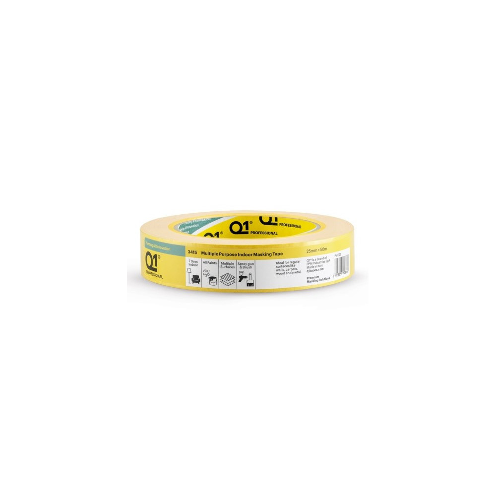Q1 Multi Purpose Indoor Masking Tape 25mm x 50m