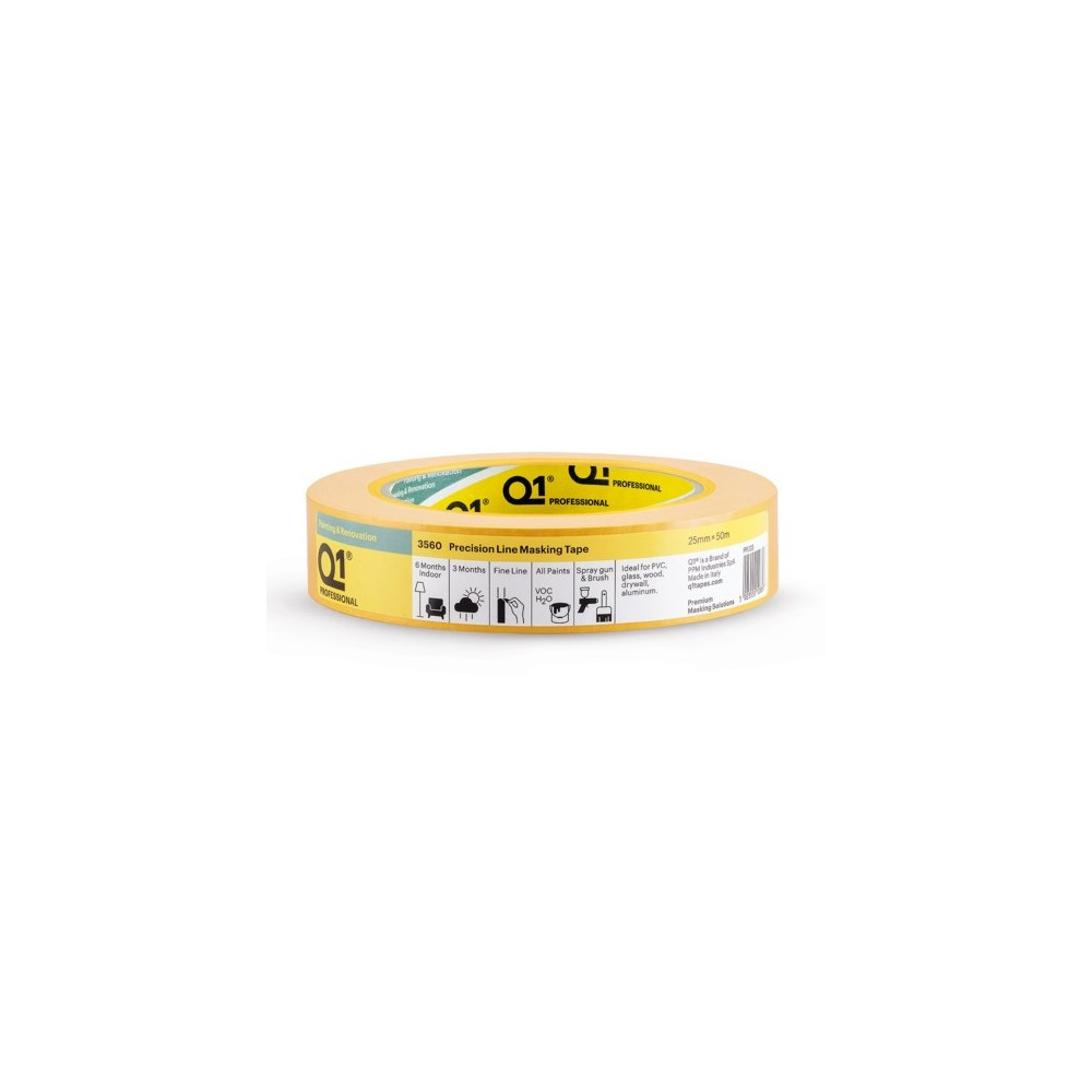 Q1 Precision Line Masking Tape 25mm x 50m