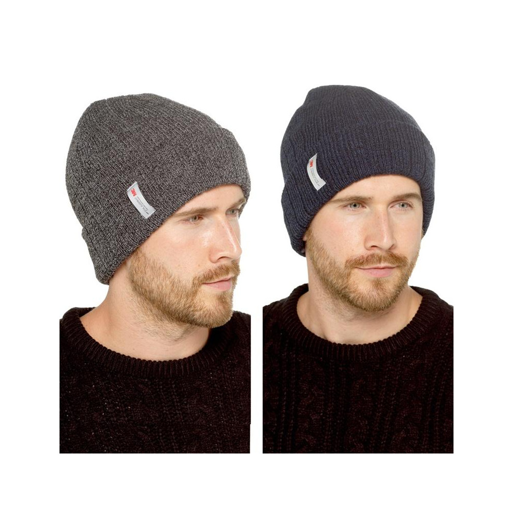 RJM Mens Twist Yarn Thinsulate Beanie Hat
