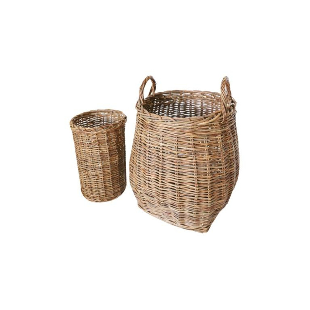 Hearth & Home Natural Log Baskets Set 2 - Hand-made - Fireside Storage