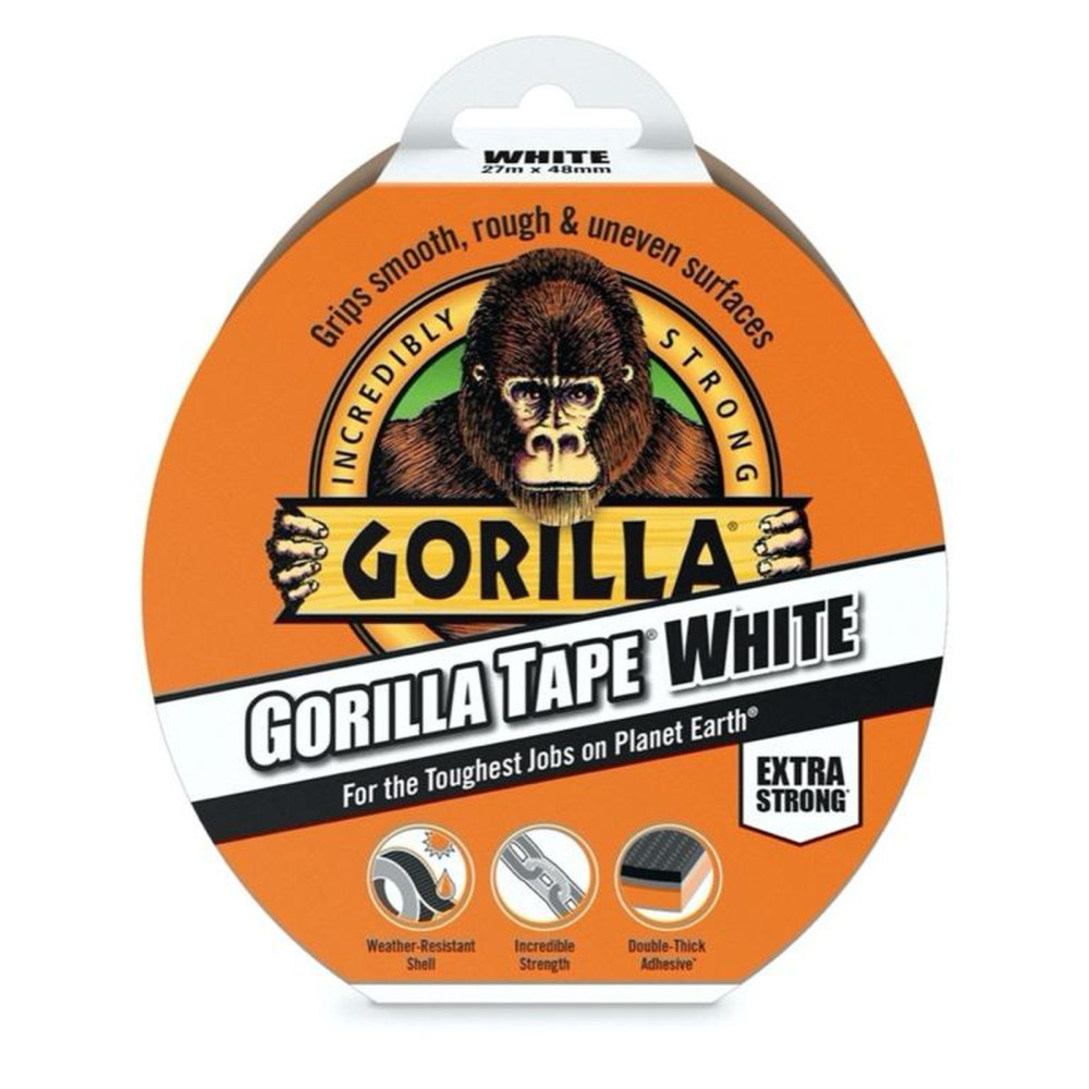 Gorilla Tape White 27m - Weather-Resistant shell