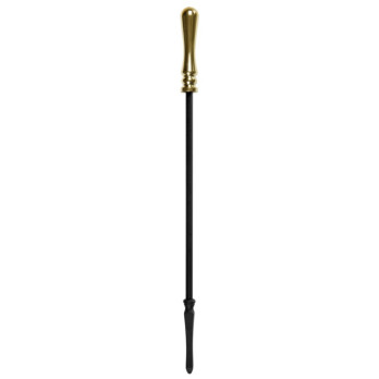 Hearth & Home Black Companion Set With Round Base / Brass Handles 5 Piece 19"