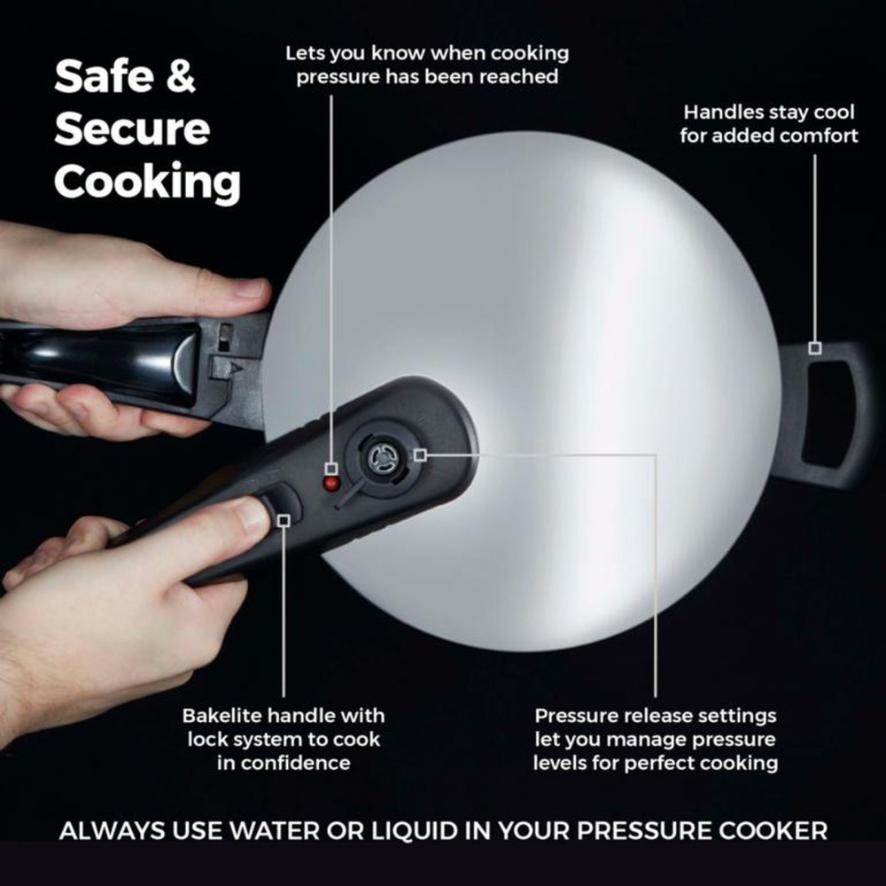 Tower Pressure Cooker 22cm 6L - Dishwasher safe - Locks in Nutrients and Vitamins