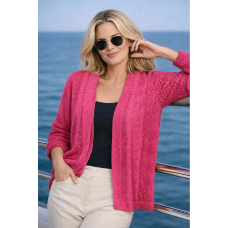 Shrug lacy pattern edge to edge 3/4 sleeve