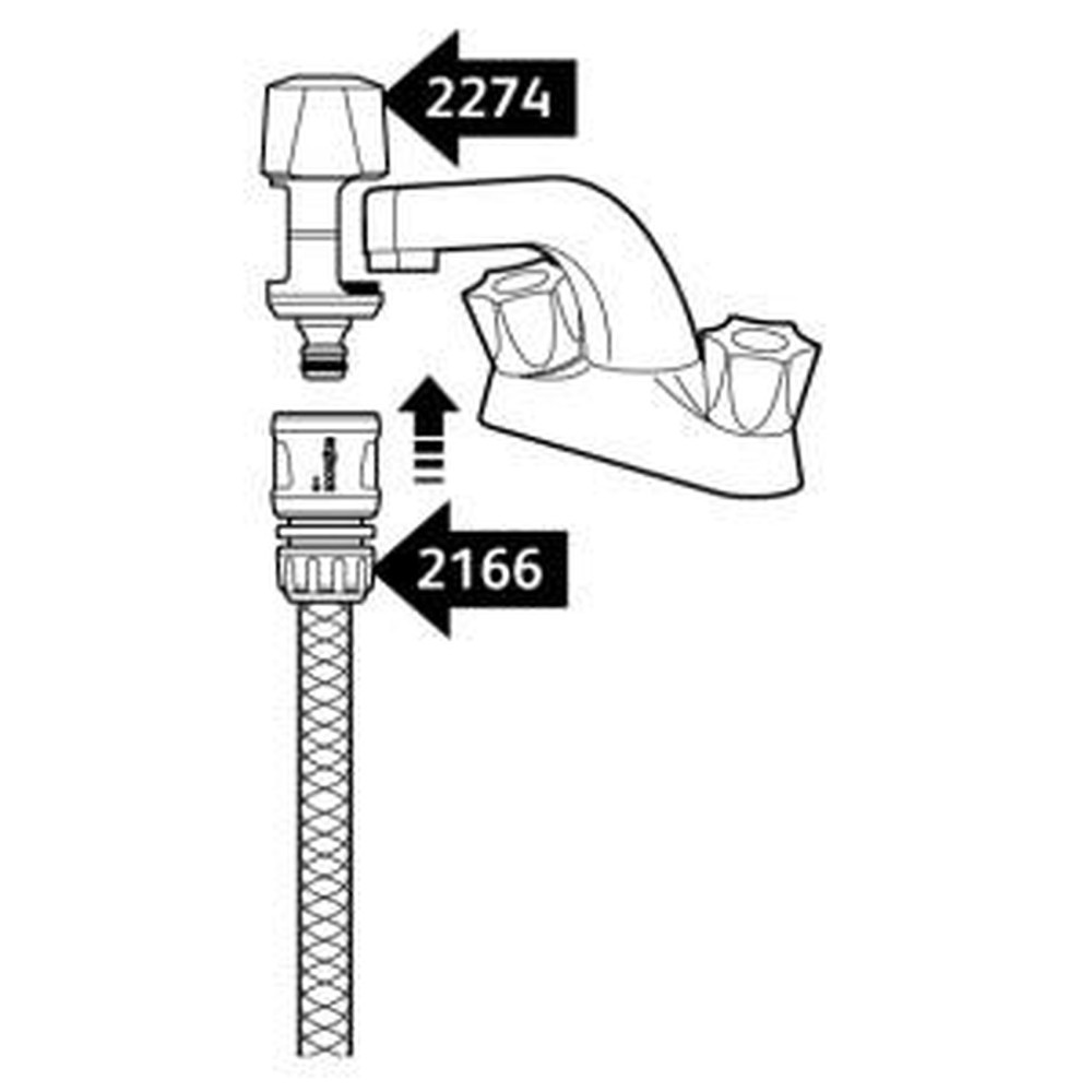 Hozelock Indoor Square Tap Connector -  43mm high by 34mm wide taps