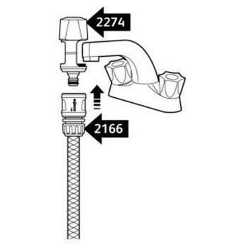 Hozelock Indoor Square Tap Connector -  43mm high by 34mm wide taps