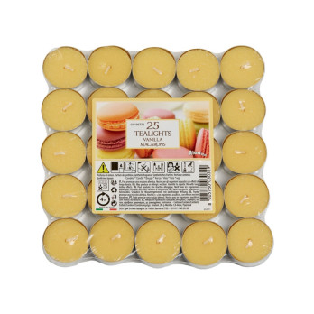 Aladino 4 Hour Tealights Pack 25 Vanilla Macaroon