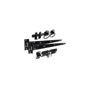 Smiths Ironmongery Ring Latch Side Gate Kit Black