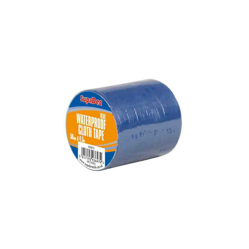 SupaDec Waterproof Cloth Tape 48mm x 4.5m Blue