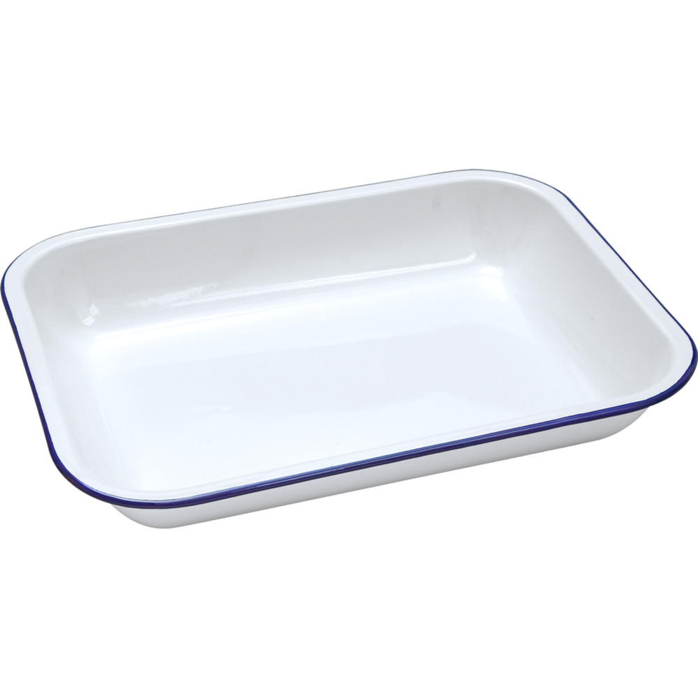 Falcon Enamel Bakepan - Traditional White 34cm x 28cm x 5cm