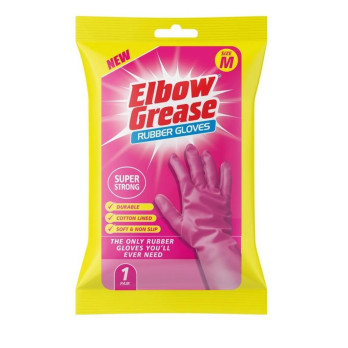Elbow Grease Pink Super Strong Rubber Gloves Medium