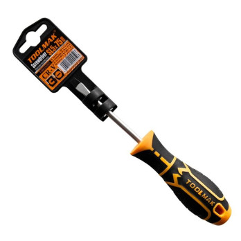 Toolmak Slotted Screwdriver SL 5 x 75mm – CR-V Magnetic Flat Head Hand for DIY & Trade