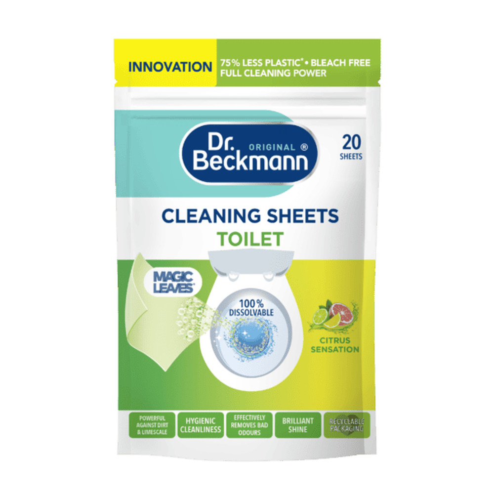 Dr Beckmann Toilet Cleaning Leaves 20 Sheets Citrus Sensation - For dirt, limescale & urine stains