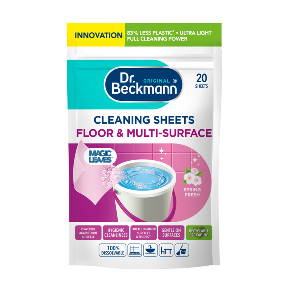 Dr Beckmann Cleaning Leaves 20 Sheets Spring Fresh - Ultra-concentrated MAGIC LEAVES