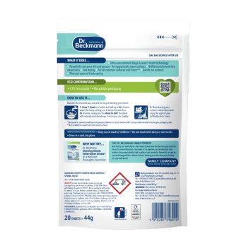 Dr Beckmann Cleaning Leaves 20 Sheets Spring Fresh - Ultra-concentrated MAGIC LEAVES