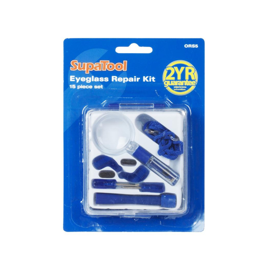 SupaTool Eyeglass Repair Kit 13 piece – Glasses Repair Set with Screws, Nose Pads & Precision Screwdrivers