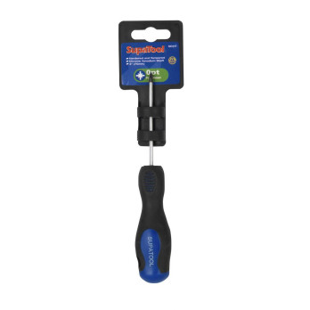 SupaTool Pozi Head Screwdriver No.1 x 75mm – Soft Grip CR-V PZ1 Hand Tool for DIY & Trade